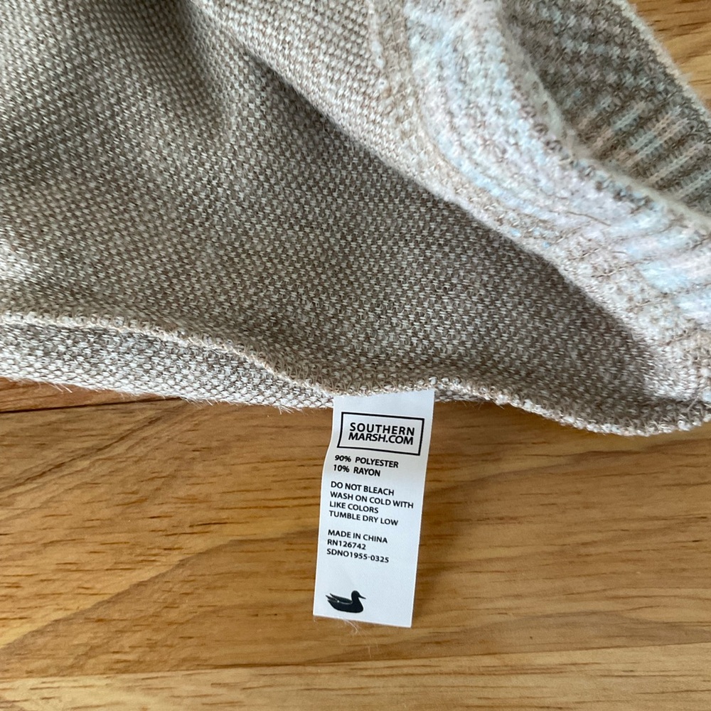 Southern Marsh Gray Patterned Zip-Up Sweater - image 6